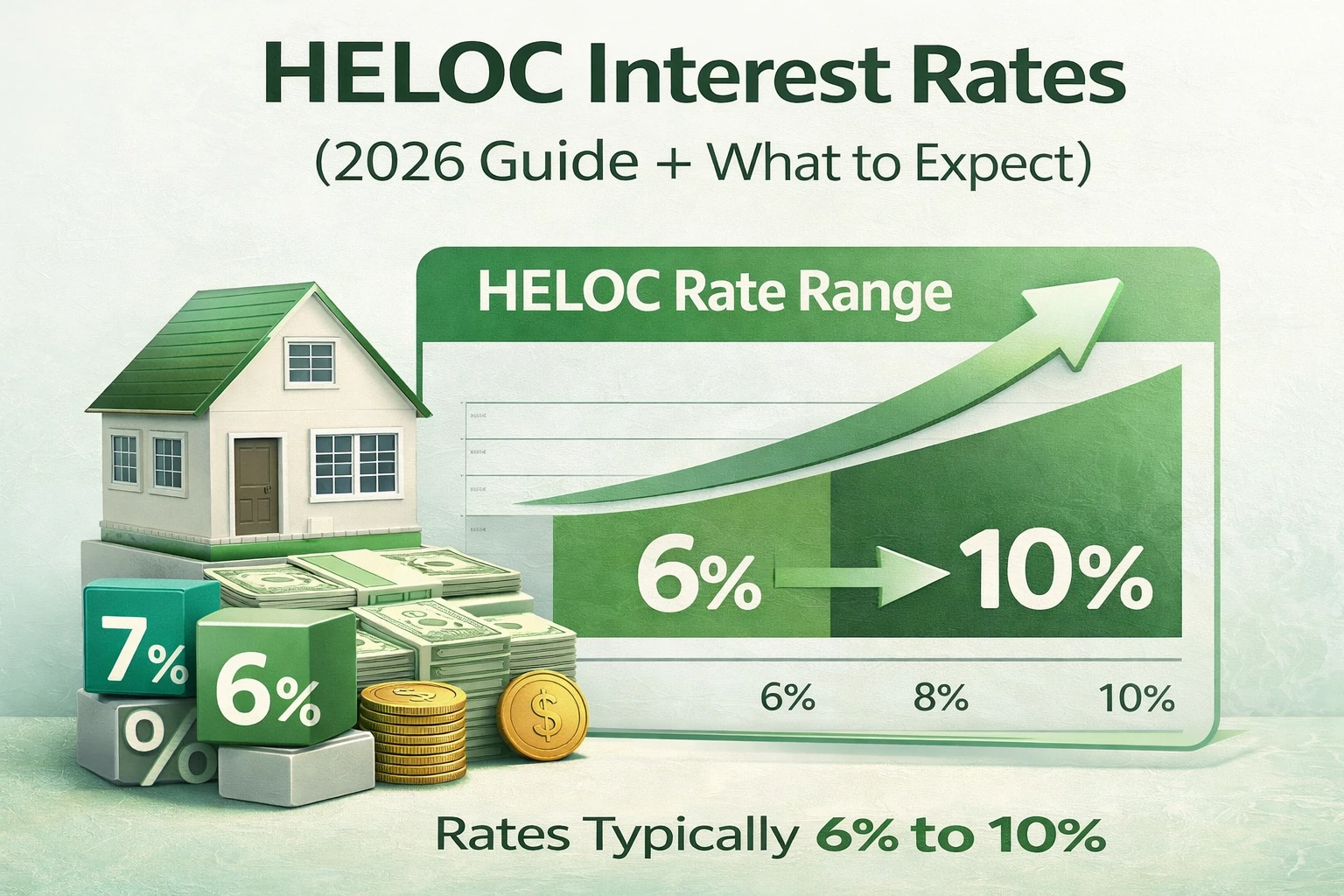 HELOC interest rates guide showing rates by credit score and market factors