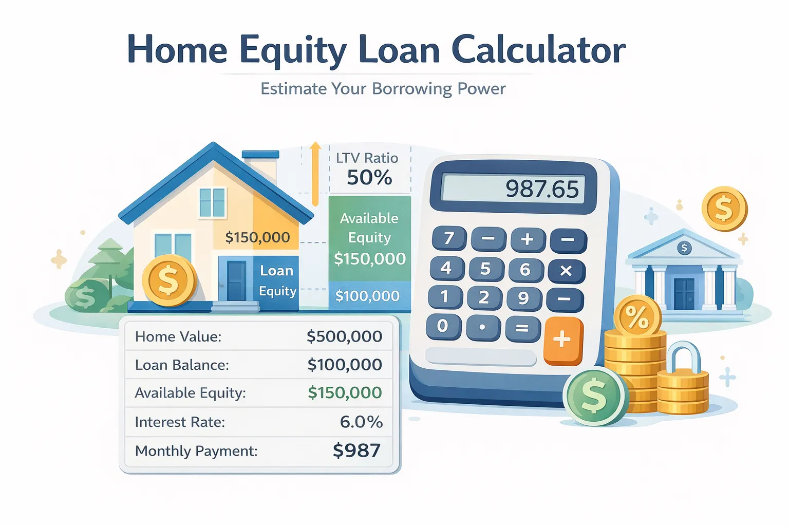 Home Equity Loan Calculator 2026 | Free Estimates - Free Online Calculator